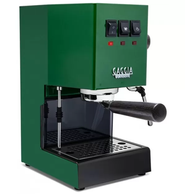 Gaggia Classic Evo Pro Espresso Machine in Jungle Green with Blackened Oak