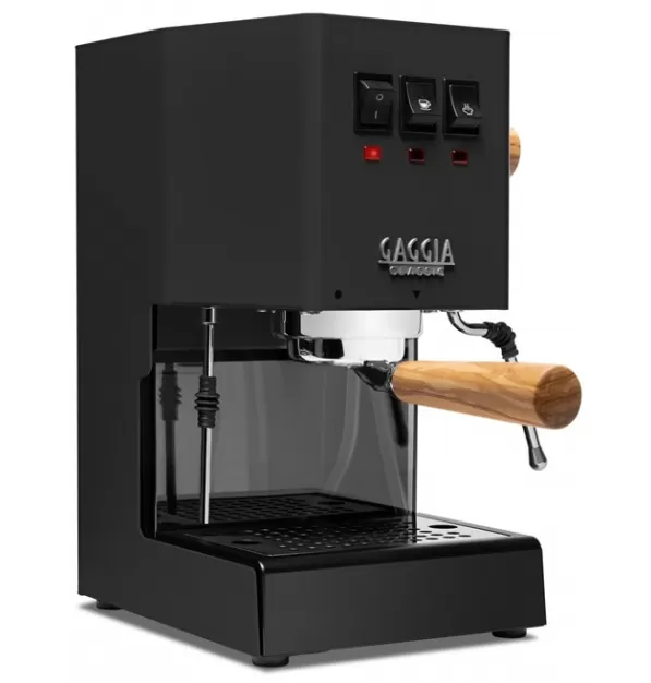 Gaggia Classic Evo Pro Espresso Machine in Thunder Black with Olive Wood