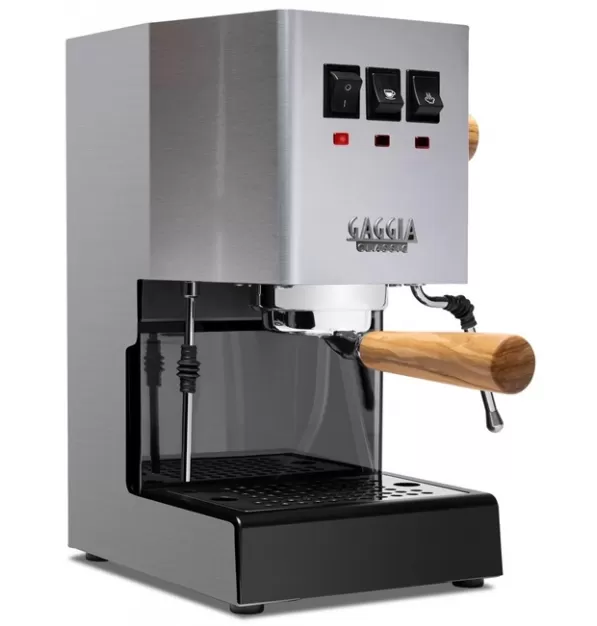 Gaggia Classic Evo Pro Semi-Automatic Espresso Machine with Olive Wood