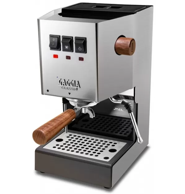 Gaggia Classic Pro in Stainless Steel - Walnut