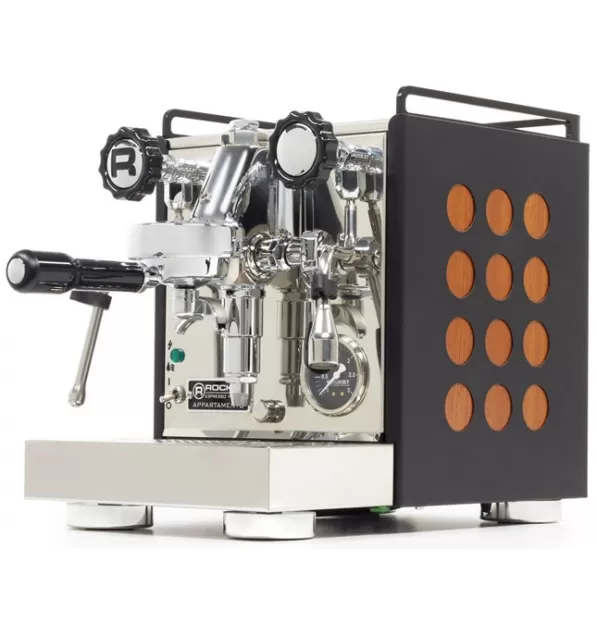 Rocket Espresso Appartamento Serie Nera Espresso Machine - Sapele Quarter Cut