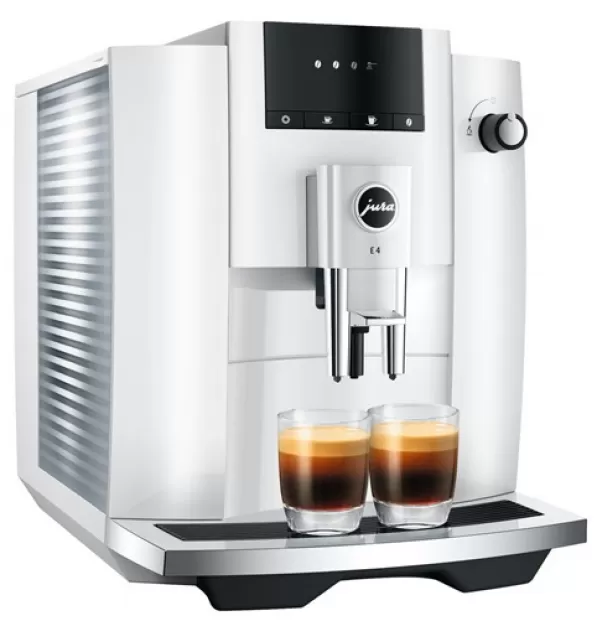 JURA E4 Super-Automatic Espresso Machine - Piano White