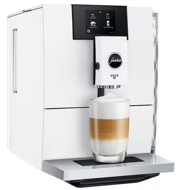 JURA ENA 8 Super-Automatic Espresso Machine - Full Nordic White